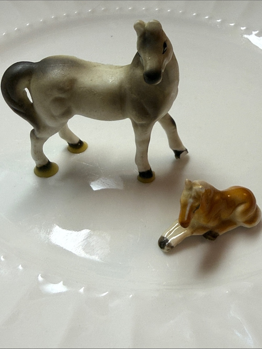 Vintage miniature ceramic horse figurines
